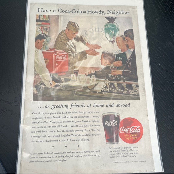 1944 print Coca-Cola advertisement - real - Picture 1 of 6